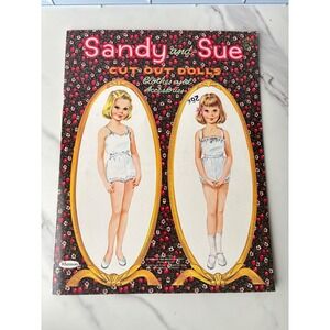 Vintage 1963 Whitman Sandy and Sue Cut Out Dolls Book Uncut Paper Dolls 4748
